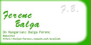 ferenc balga business card